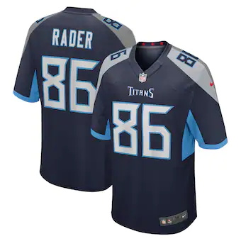 mens nike kevin rader navy tennessee titans game player jer